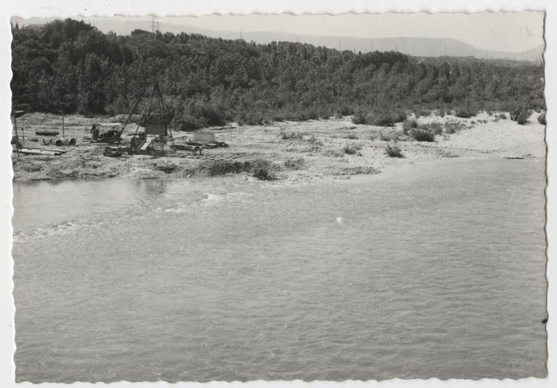 Fiume Isonzo, Gorizia. Particolare del cantiere di bonifica. Veduta dall'alto